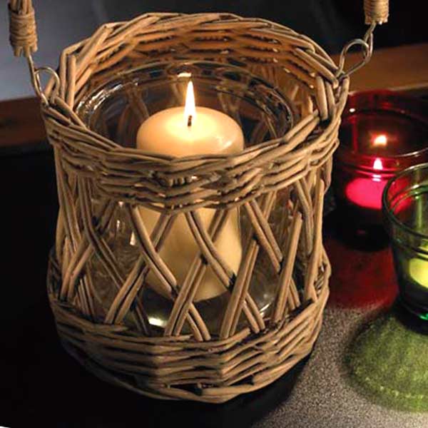 Willow Basket Candle Lantern on Sale | Fast Delivery | Greenfingers.com