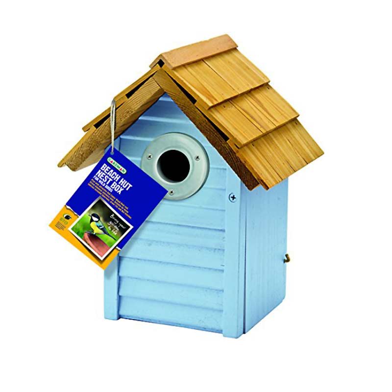 gardman fsc pine beach hut wild bird nest box light blue gardman fsc pine beach hut wild bird nest box light blue