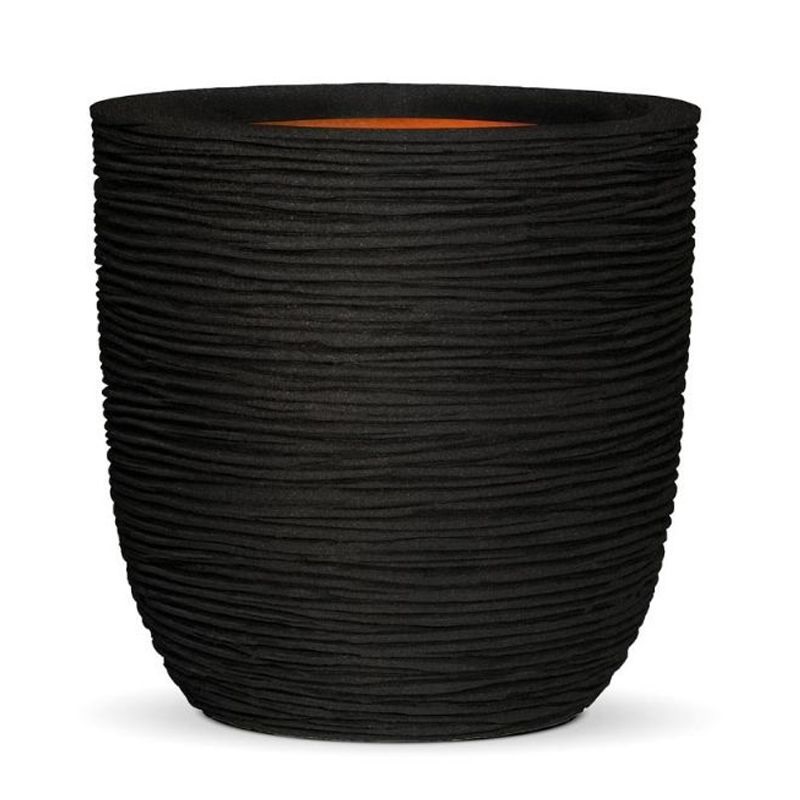 Capi Nature Ribbed Pot Ball Planter - Black