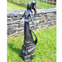 Europa Leisure Caring Embrace Statue - Ebony Effect