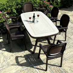 Europa Leisure Nardi Beta 6 Seater Dining Set - Coffee