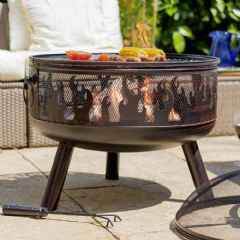 La Hacienda Wildfire Steel Firepit with Grill - 56cm Diameter
