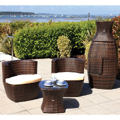 Cozy Bay Provence 2 Seater Lounge Set - Cappuccino with Cream Cushions