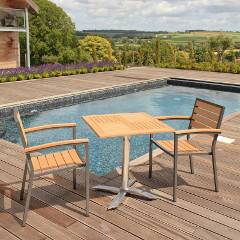 Sol Bistro 2 Seater Bistro Set – Teak Asian