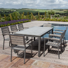 Sol Bistro 8 Seater Dining Set – Dark Walnut