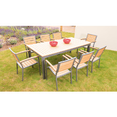 Sol Bistro 8 Seater Dining Set – Teak Asian Colour