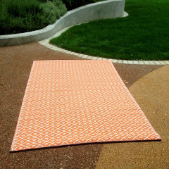 Arabian Nights Orange and White Outdoor Rugs