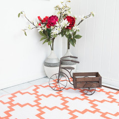 Green Decore Solitude Picnic Rug - Coral and White - 120 x 180cm