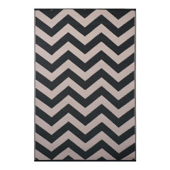 Psychedelia Black and Dark Cream Outdoor Rugs