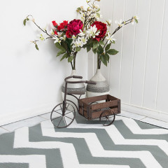 Psychedelia Grey and White Outdoor Rugs