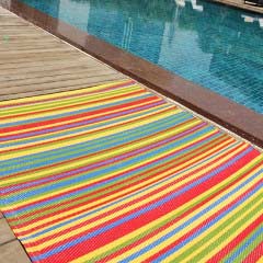 Green Decore Stripes Picnic Rug - Multicolour - 120 x 180cm