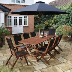 Rowlinson Bali 8 Seater Dining Set with Parasol