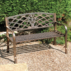 Greenhurst Coalbrookdale 2 Seater Bench - Dark Copper