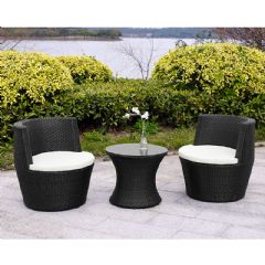 Ellister 2 Seater Lounge Set - Black