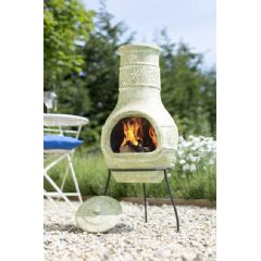 La Hacienda Star Flower Clay Chiminea - Medium 85cm