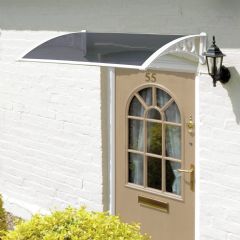 Greenhurst Door Canopy White Frame - Grey Cover