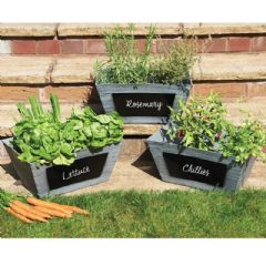 Greenhurst Chalkboard Crate Planters - Pack of 3