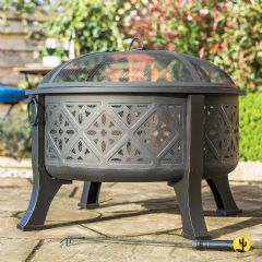 La Hacienda Moresque Steel Firepit with Grill - 76cm Diameter
