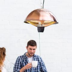 La Hacienda Hanging Patio Heater Copper Mushroom - 1500w