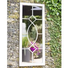 La Hacienda Antique White Tall Rectangular Garden Mirror
