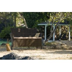 Alexander Rose Ocean Wave Rattan 2 Seater Bench