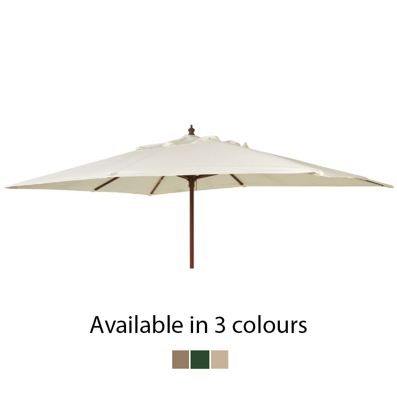 Alexander Rose Hardwood Rectangular Parasol - 3m
