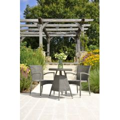 Alexander Rose Monte Carlo Rattan 2 Armchair 60cm Circular Bistro Set