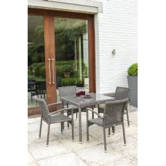 Alexander Rose Monte Carlo Rattan 4 Armchair 80cm Square Dining Set
