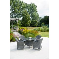Alexander Rose Monte Carlo Rattan 4 Armchair 120 Circular Dining Set