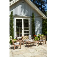 Alexander Rose Mahogany 4 Seater Lounge Set - Clay Stripe