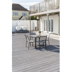 Alexander Rose Portofino Lite Aluminium 4 Armchairs 80cm Square Dining Set