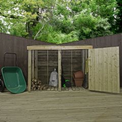 Mercia Premium Double Log Store - With Door - W7ft x H5ft