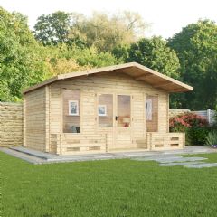 Mercia Woburn Log Cabin with Veranda Range - Double Glazed