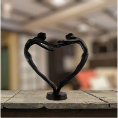 Europa Leisure Heart Couple Elur Iron Figurine 15cm