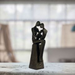 Europa Leisure Mother and Child Sitting Elur Iron Figurine 18cm
