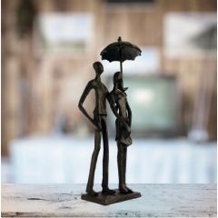 Europa Leisure Umbrella Couple Standing Elur Iron Figurine 25cm