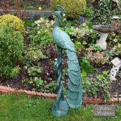 Europa Leisure Peacock Statue - Gold Verdigris
