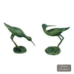 Europa Leisure Pair Of Sandpipers Statue - Gold Verdigris