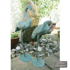 Europa Leisure Cranes Pair Statue - Gold Verdigris