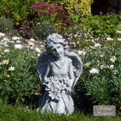 Europa Leisure Flower Angel Kneeling Garden Ornament