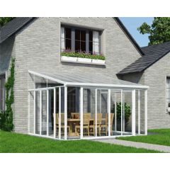 Palram SanRemo Conservatory - White - W13ft x D14ft - Polycarbonate Roof/Acrylic Glazing