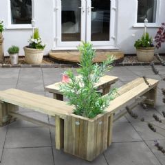 Forest Garden Double Sleeper Bench Planter - Planter Only