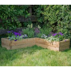 Forest Garden Caledonian Corner Raised Bed - W130cm x D130cm