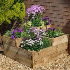 Forest Garden Caledonian 3 Tiered Raised Bed - W90cm x D90cm