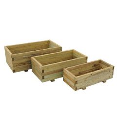Forest Garden Durham Rectangular Planter - Set of 3