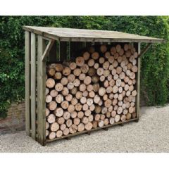 Forest Garden Flip Roof Log Store - Large