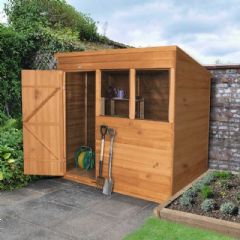Forest Garden Overlap Dip Treated Pent Shed - W7ft x D5ft
