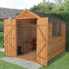 Forest Garden Overlap Dip Treated Double Door Apex Shed - W6ft x D8ft