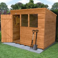 Forest Garden Overlap Dip Treated Pent Shed - W8ft x D6ft