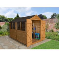 Forest Garden Overlap Dip Treated Apex Shed - W8ft x D10ft